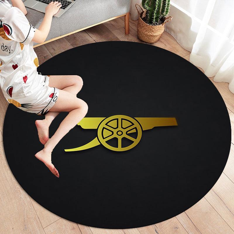 Arsenal F Round Area Rug,Carpet Rug for Living Room Bedroom Sofa Playroom Decor,Non-slip Floor Mat