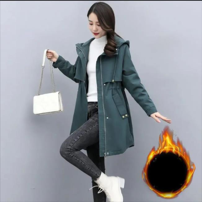 Женская парка Зимняя Корейская Плюшевая Утепленная Женская Куртка Дамское Теплое Пальто с Капюшоном Средней длины Повседневное Пальто