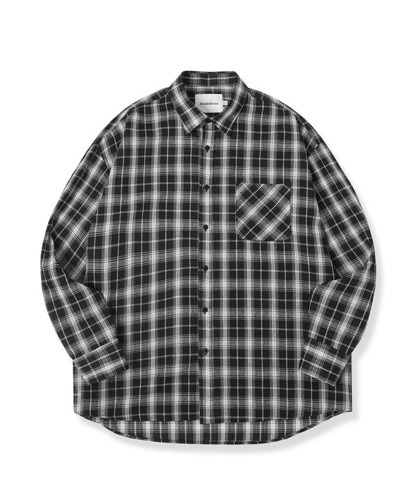 AVANDRESS Smith Overfit Check Shirt Charcoal