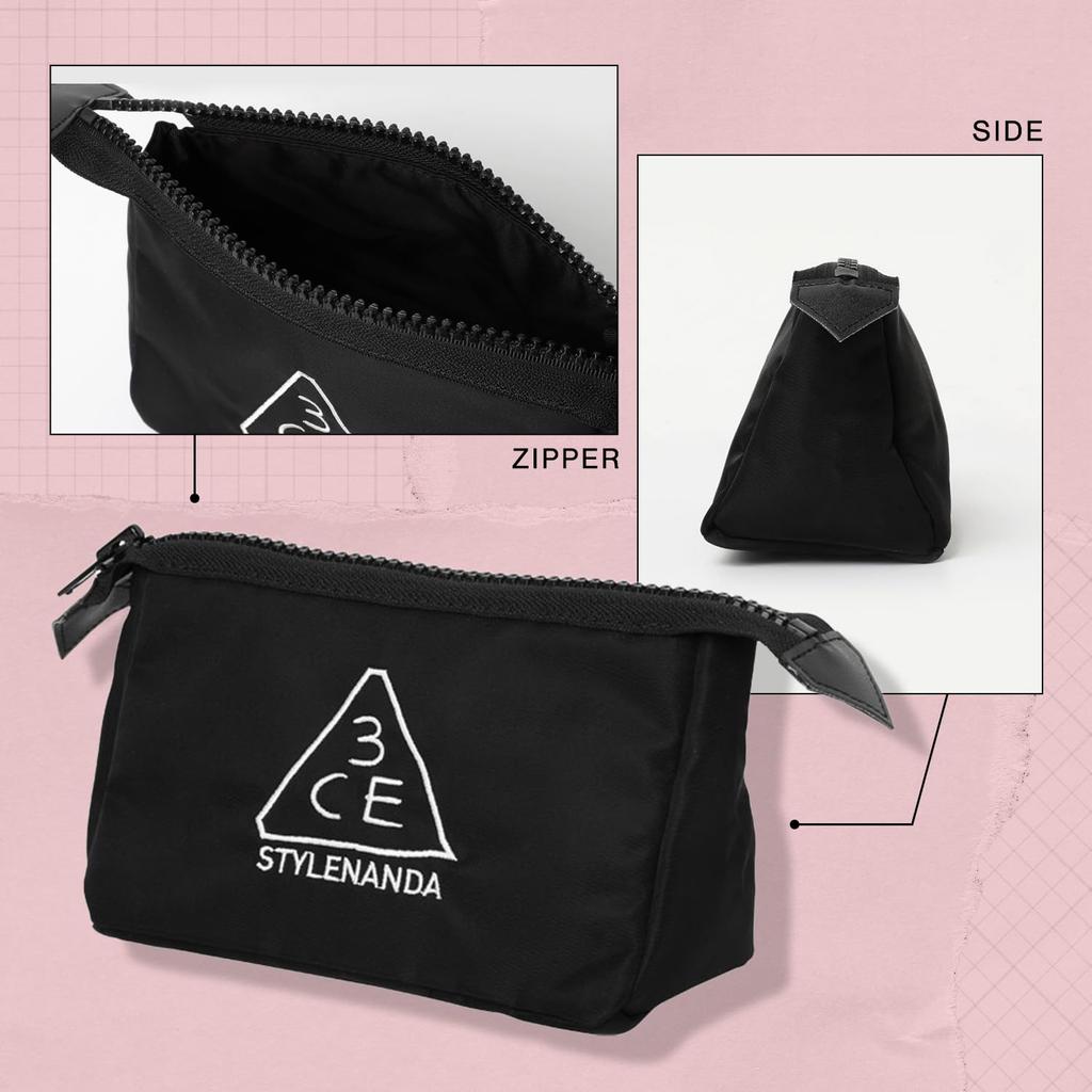 3CE Pouch Small Black Cosmetic Pouch Cosmetic Pouch Travel Pouch