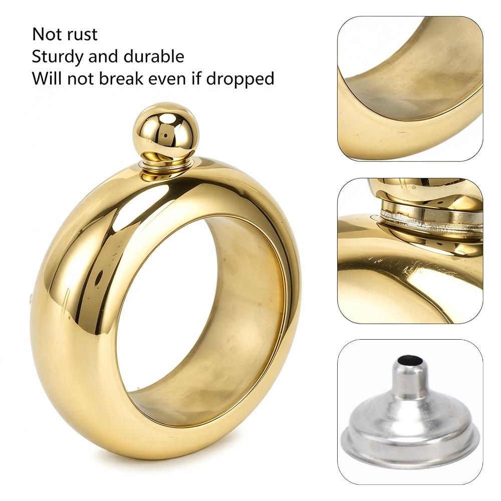 Mirror Polished Bracelet Flask 100ml Stainless Steel Liquor Flask Portable Hip Flask Gift