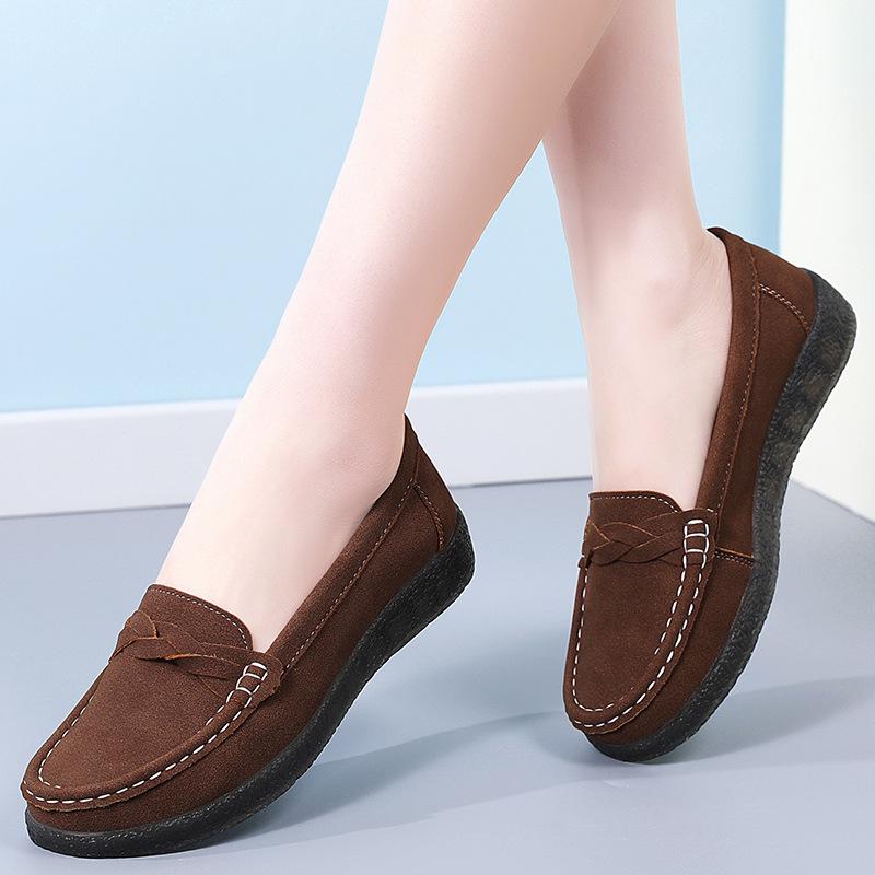 Женские замшевые пенни-лоферы для вождения, мокасины для ходьбы, повседневные туфли-лодочки, удобные туфли-лоферы без застежек для женщин, деловые, офисные, деловые, на плоской подошве