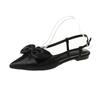 Fashion Bow Sexy Women Flats Sandals Fashion Dress Elegant Shoes New Summer 2024 Party Outdoor Pointed Flat Bottomed Sandals