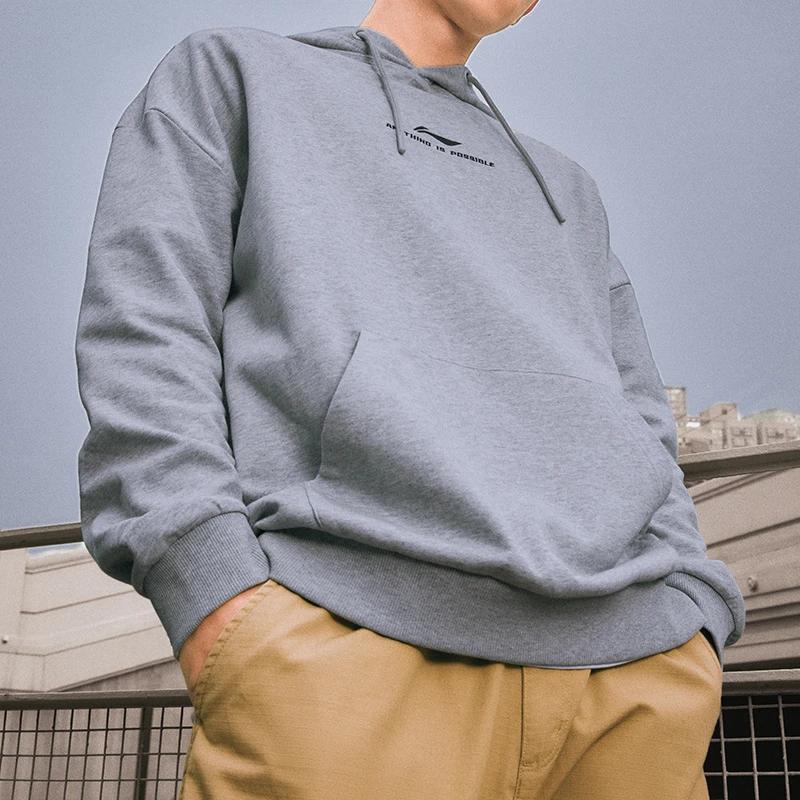 Li Ning Sports Fashion Collection Sweatshirt Unisex Heather Gray AWDT597-3