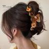 Women Hair Claw Cartoon Biscuits Decor Anti-slip Teeth Strong Grip Hair Clip Large Size Back Head Hair Clamp