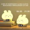 Bunny Alarm Clock Sleep Training Night Lights Rabbit Silicone Pat Light Rabbit Digital Alarm Clock Fun Rabbit Wake Up Lamp
