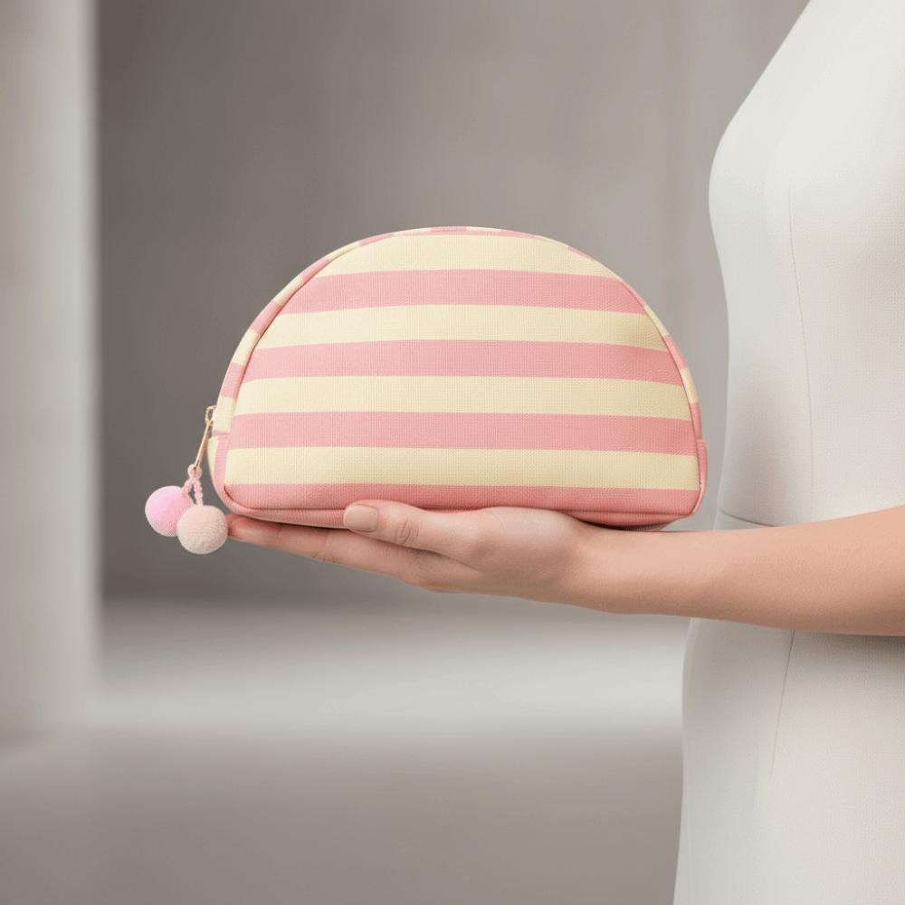 Durable Shell Shape Pouch Pom-pom Tassel Canvas Makeup Organizer Business Trip