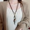 Geometric Bohemian Style Choker Wood Long Sweater Chain Ethnic Style Necklace  Jewelry Accessories