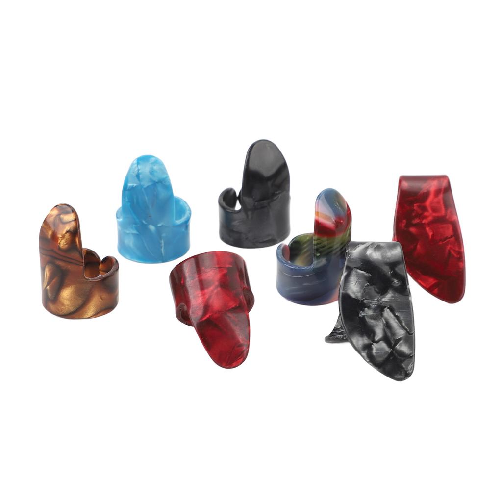7Pcs Guitar Thumb Picks Celluloid Guitar Bass Parts Adjustable Finger Picks for Guitarists and Music