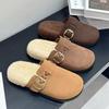 Модные полутапочки Баотоу Женские 2025 Зима Новые Хлопковые Мопы Слипоны на одну ногу