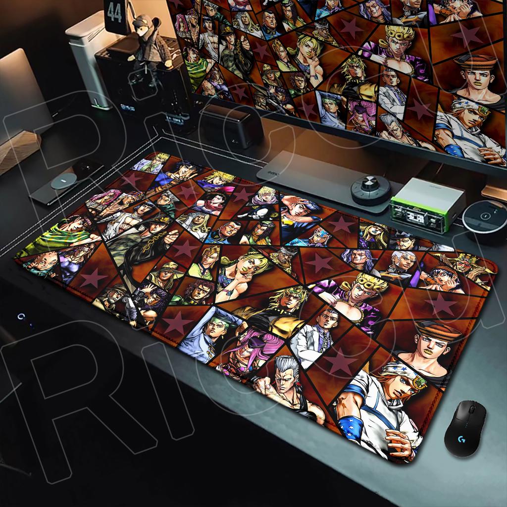 Игровой коврик для мыши Аниме Jojo's Bizarre Adventure, резиновая нескользящая основа, Deskmat, Куджо Джотаро, Настольный коврик для клавиатуры, Игровые и офисные аксессуары