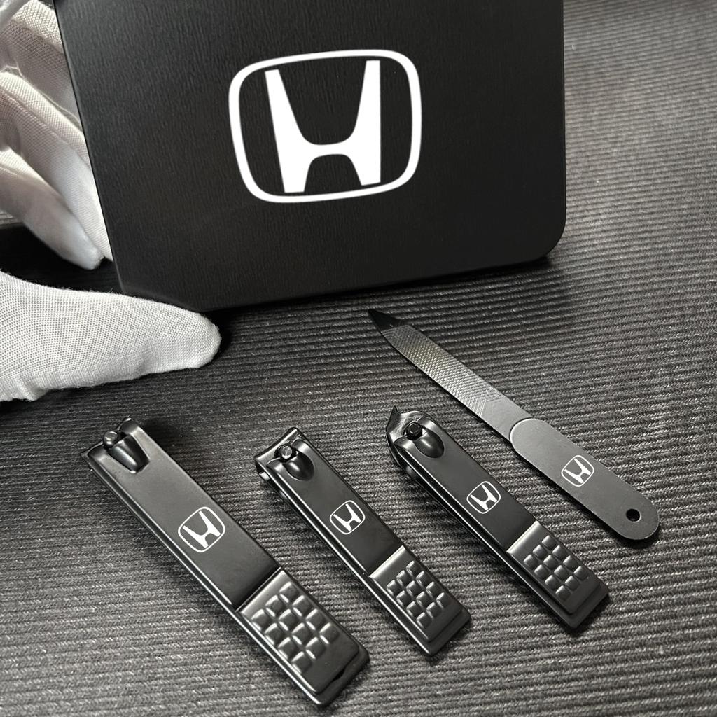 TQDX8 Car Logo Nail Clippers Manicure Beauty Tools 4 Piece Accessories For Honda Civic Accord Crosstour Spirior Odyssey Avancier UR-V