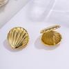Small Piercing Earring Simple Small Shells Shaped Studs Earring Sweet Cool Party Jewelry Fashion Metal Ear Buckle