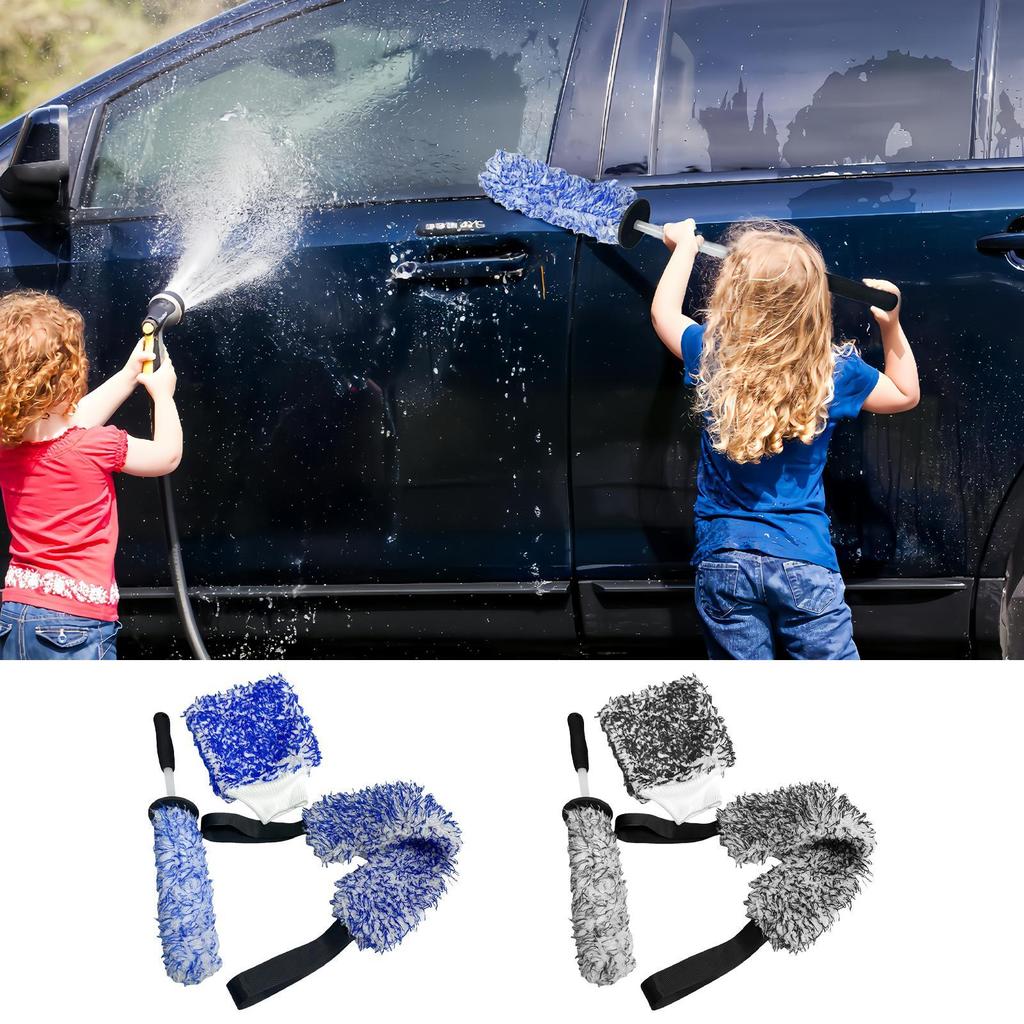Wheel Cleaner Brush Tire Brushes For Cleaning Rims 3 Pieces Scratch-Free Auto Wash Accessories Detailing Kit For SUV RV