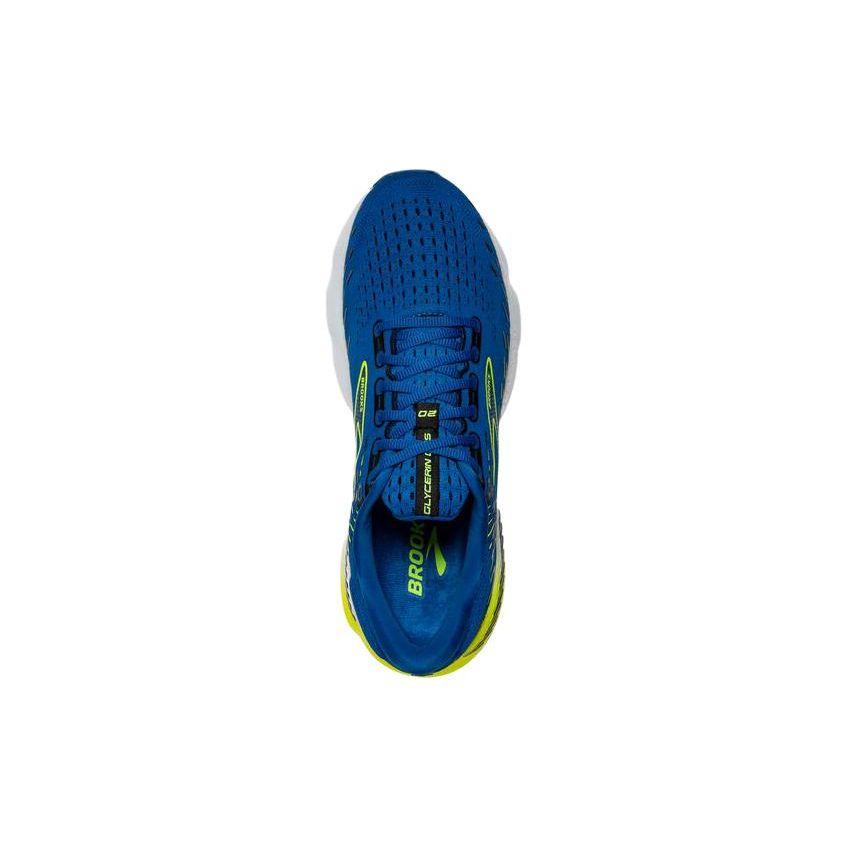 Brooks Кроссовки для бега Glycerin GTS Удобные Повседневные Нескользящие Прочные Низкие Мужские кроссовки Синий Желтый 110383-482
