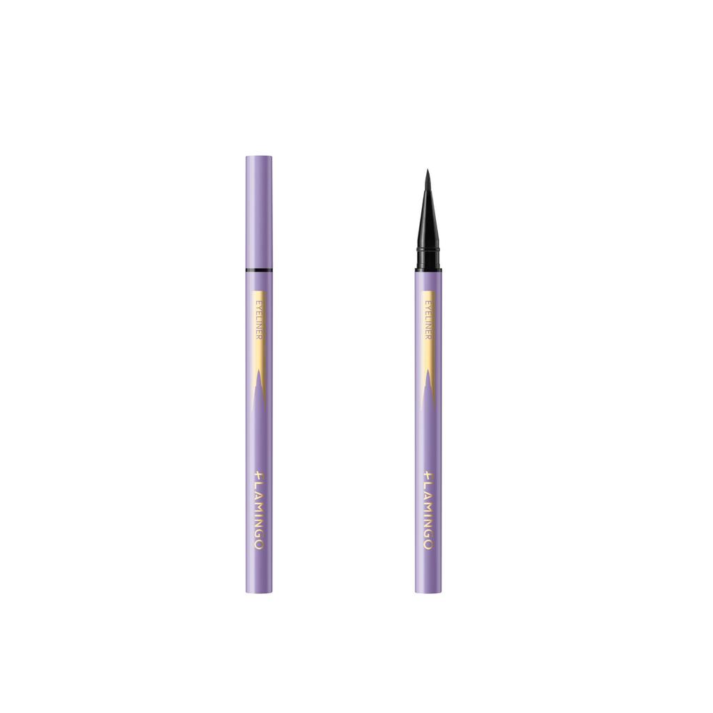 Flamingo Fine Essence Long-Lasting Sweat-Proof Eyeliner Pen - Black/Brown, Soft Tip