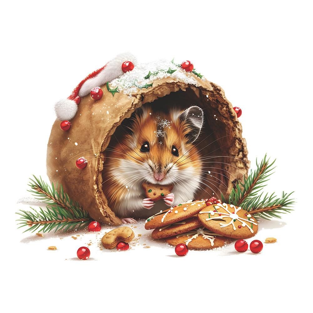 Рождественские белки крадут печенье спальня гостиная кабинет фон ландшафтный дизайн настенные наклейки