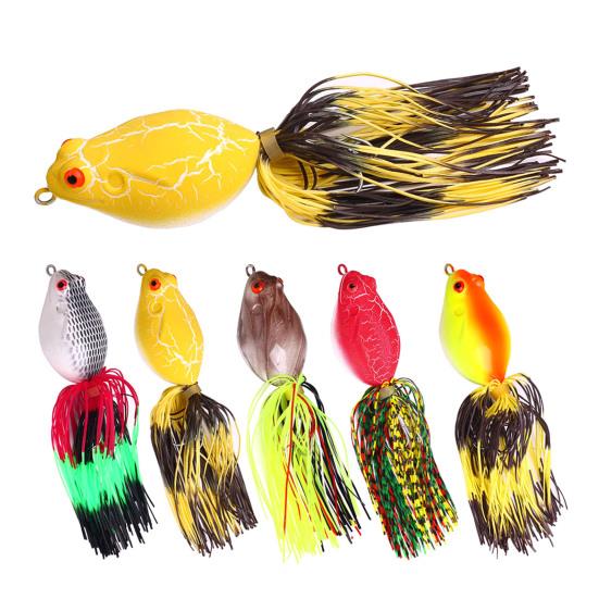 5 шт. 10 см/13,5 г набор приманок для ловли лягушек на поверхности воды, плавающая искусственная приманка для лягушек с крючком-юбкой для ловли соленого пресноводного окуня, змееголовых рыболовных принадлежностей