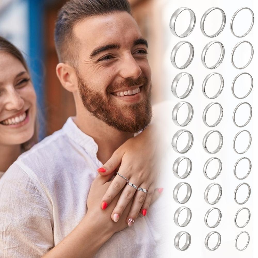 27Pcs 27 Style Stainless Steel Finger Rings for Women, Platinum, 2~6mm, Inner Diameter: 15.5~22.9mm, 1pc/style