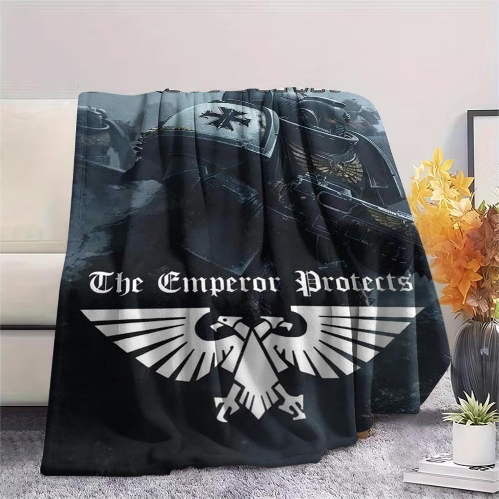 1PC Custom Name Warhammer 4K Patterned Flannel Blanket Suitable For All Seasons for Home Decor Warmth and Comfort Gifts Holiday Present