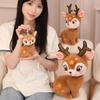 Cute Sika Deer Doll Plush Toy Deer Lying Deer Doll Girls Bag Keychain Children's Doll