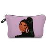 Women Black girl Print Cosmetic Bag Toiletries Organize Travel Storage Case 6397