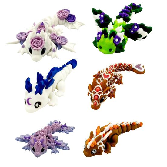 3D Printed Dragon Egg Colorful Egg with Dragon Inside Articulated Dragon Figurine Flexible Fidget Toy for Kids Easter Basket Stuffers