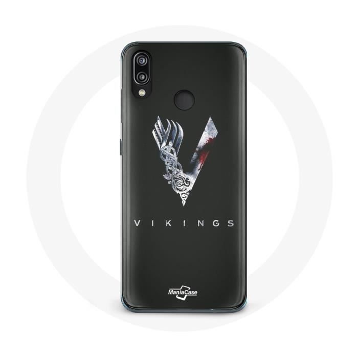Coque - Vikings - Huawei P20 Lite - Souple - Gris - Logo V Épée