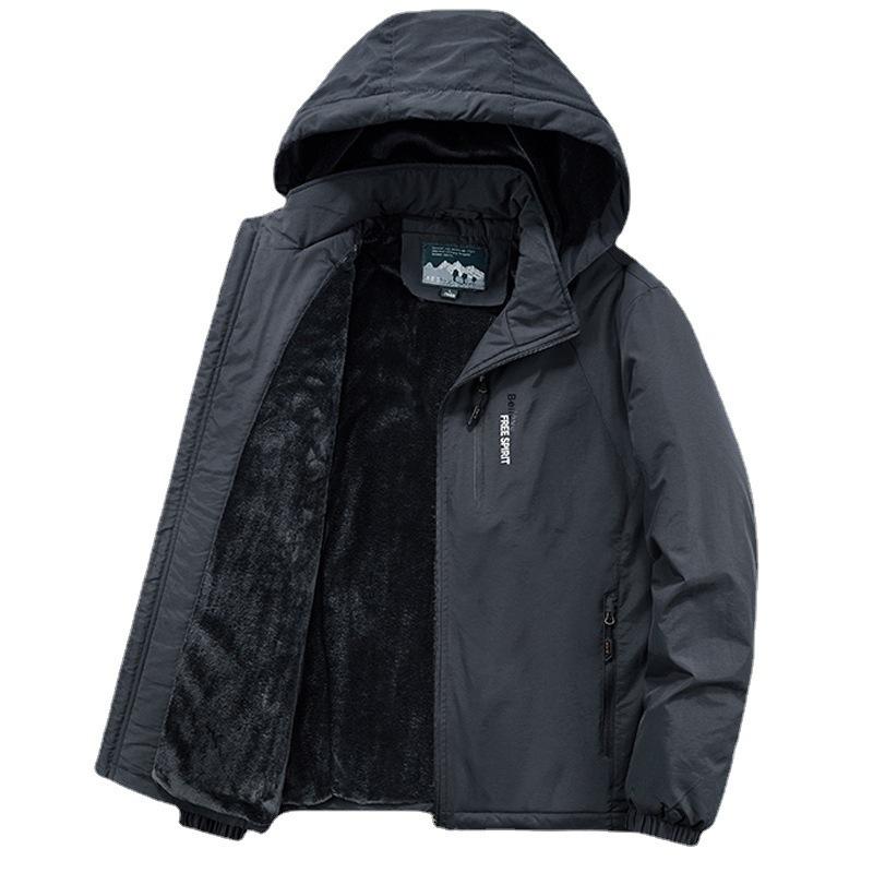 Зимняя бархатная утолщенная хлопковая подкладка мужская куртка для активного отдыха ветрозащитная и водонепроницаемая куртка для альпинизма мужская куртка средней и длинной длины