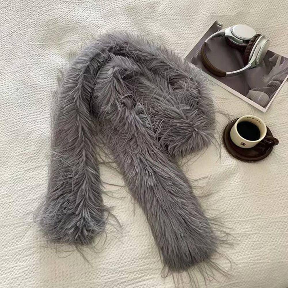 180cm Y2K Girl Scarf Party Ladies Tassels Scarves Fashionable Plush Long Strip Scarf Outdoor