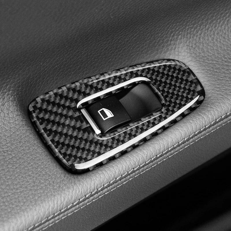 4PCS For BMW F07 5GT 2011-2017 Carbon Fiber Car Window Lifter Control Frame Window Switch Decor Armrest Panel Sticker Accessorie