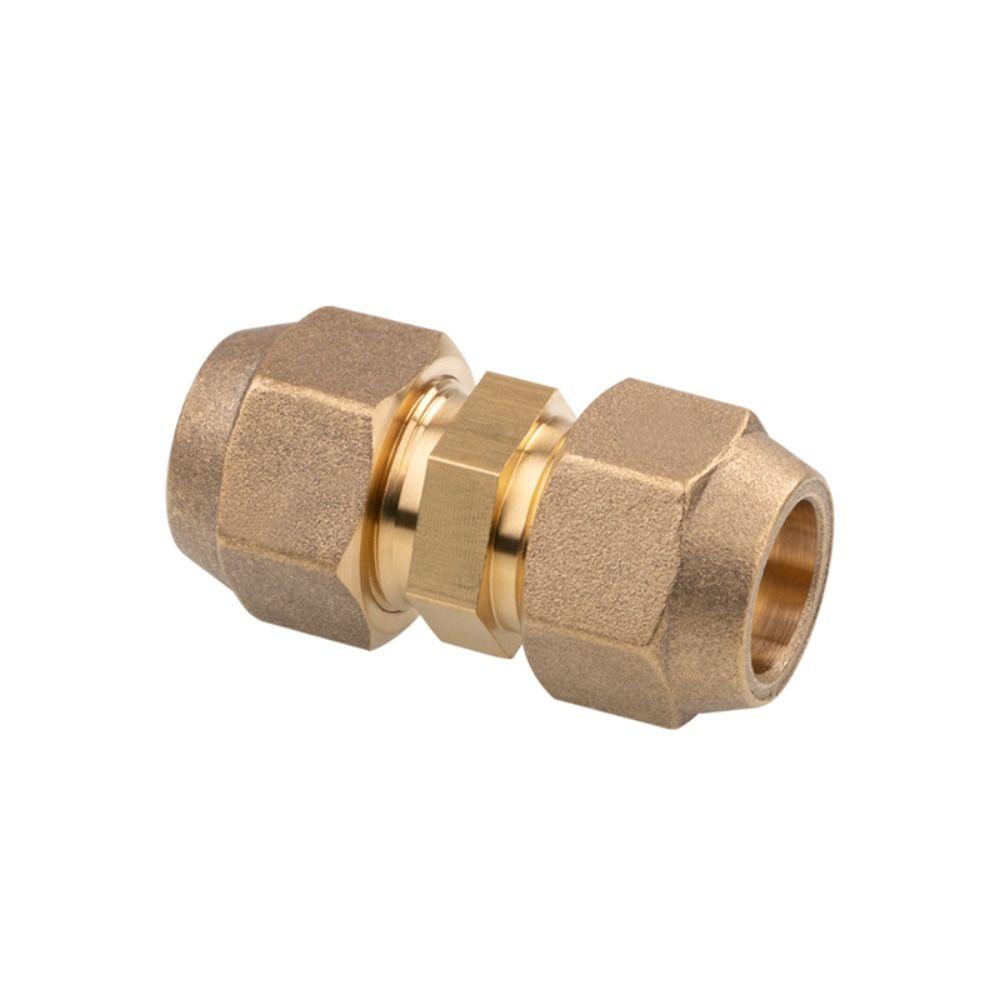 2 Pcs Brass AC Copper Pipe 1/4" Extension Connector Copper Pipe Quick Connector Copper Fittings