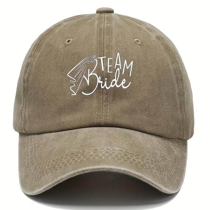 Washed Baseball Caps for Unisex and Women Adjustable Veil Aged Caps Printed with the Letter TEAM BRIDE Suitable for Wedding Ba