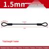Thick Black Rubber-Coated Steel Wire Rope Connector with Aluminum Sleeve for Luminaire and Car Lock Lanyard