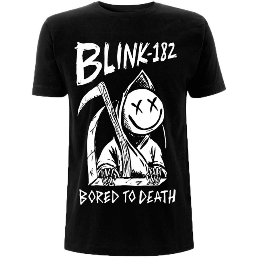 Blink 182 T Shirt band logo Bored To Death new Official Mens Black