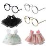 Breathable Pet Puff Skirt Lightweight Pet Dress Eyeglasses Set Golden Bear Skirt  Fancy Rats