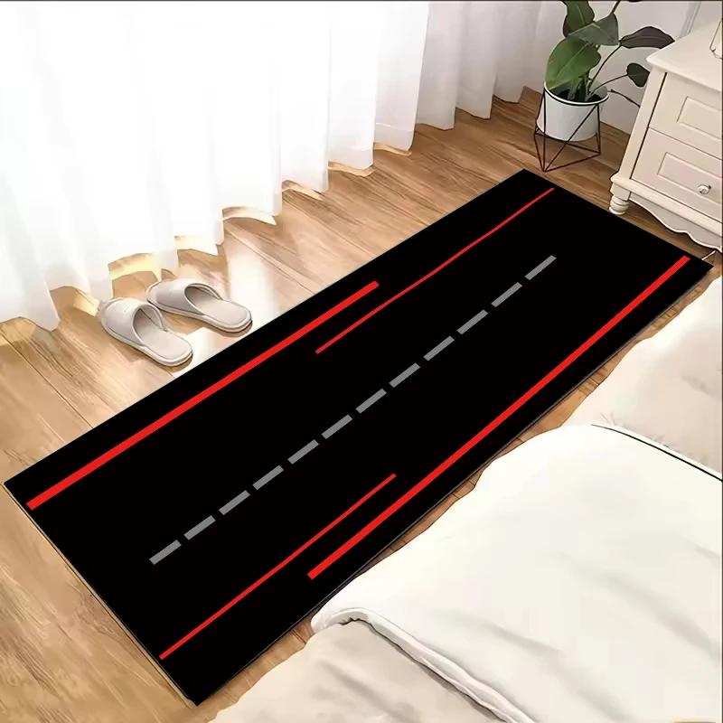VIKAMA Racing Motorcycle Display Carpet Garage Mat Dormitory Bedroom Bedside Rug Non-Slip Corridor Runner Home Decor
