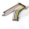18/10 Stainless Steel Reusable Straws Gold Drinking Straw Set Mteal Straw Coffee Party Bar Straw With Cleaner Brush Portable Bag