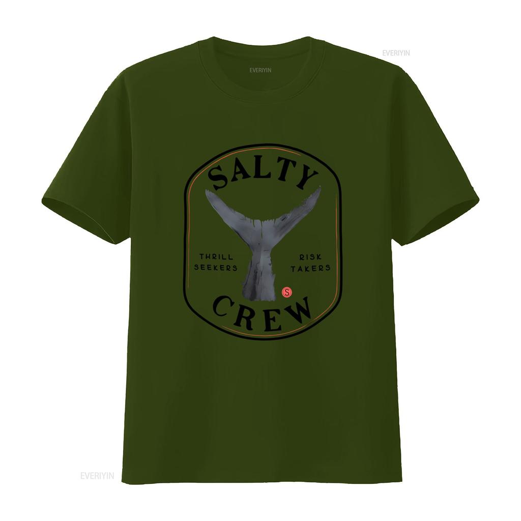 Salty Crew Unisexs M Black T Shirt Thrill Seekers Risk Takers Fish Fishing Design Tee Vintage Streetwear Stretched Slightly