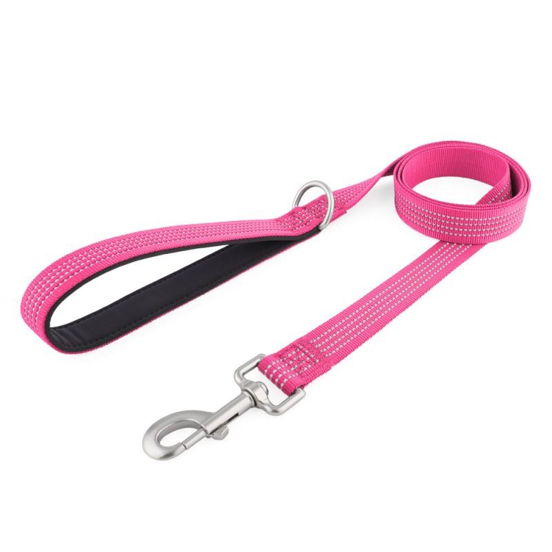 Reflective Dog Leash Night Walks Non-Adjustable Nylon Lead Small Medium Large Dogs 122cm/152cm