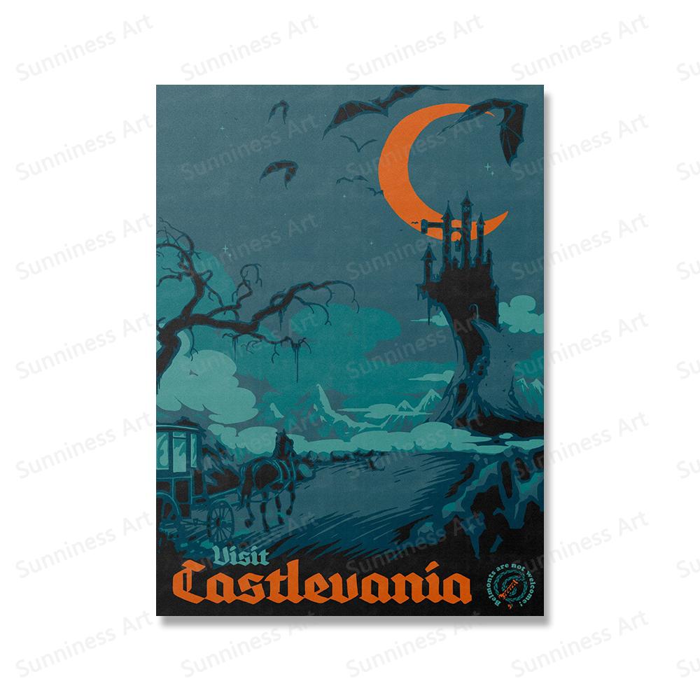 Картина на холсте, скандинавские винтажные дорожные постеры и принты Zelda, видеоигры, пейзажное искусство, настенные панно для гостиной, домашний декор