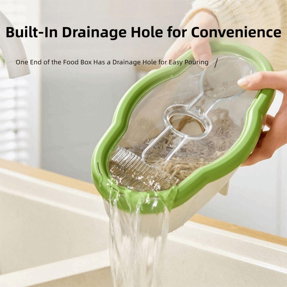 Transparent Microwave Pasta Cooker Non Sticking Heat Resistant Food Container With Strainer Large Capacity Kitchen Storage Box