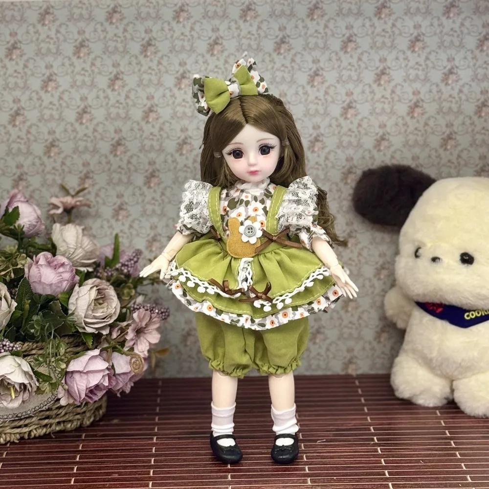 Dressing Doll With Clothes 30Cm Bjd Doll Dress Up 3D Eyes Removable Joints Doll Colorful 16 Bjd 16 Bjd Dolls Girls Gifts