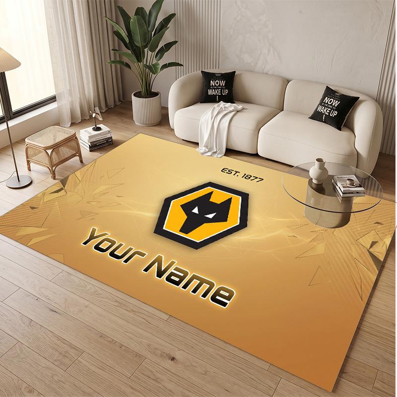 Personalized Crystal Velvet Carpet Wolverhampton Wanderers Pattern Non Slip Floor Rug