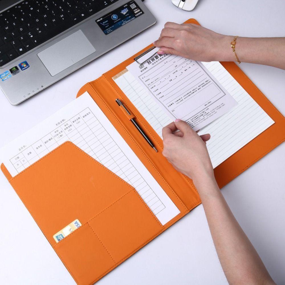 With Cover A4 File Folder Clipboard Metal Board Clip Document Organizer Test Paper