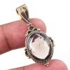 Natural Smoky Quartz 925 Solid Sterling Silver TwoTone Gift Pendant 1.50" N2g73