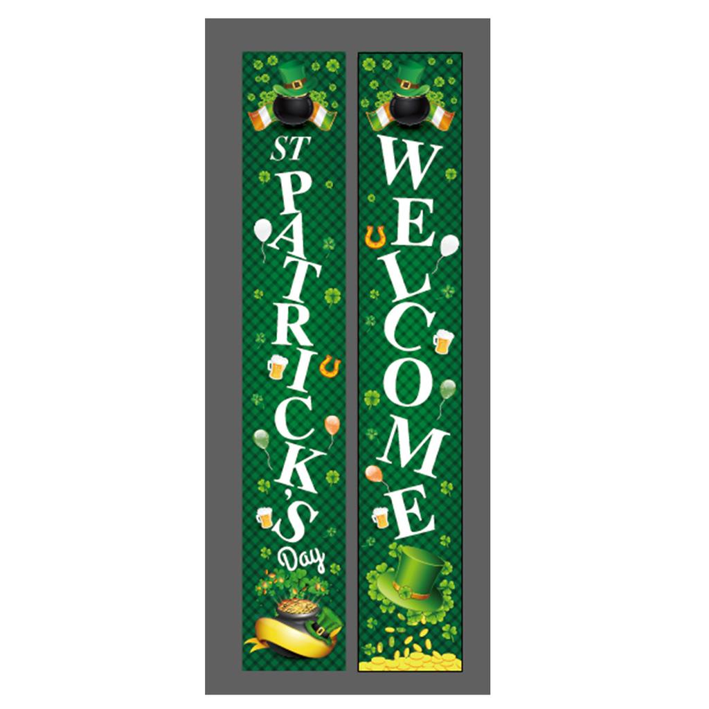 St. Patrick'S Day Family Party Door Frame Decoration Couplet Polyester Cloth Flag Poster Customization