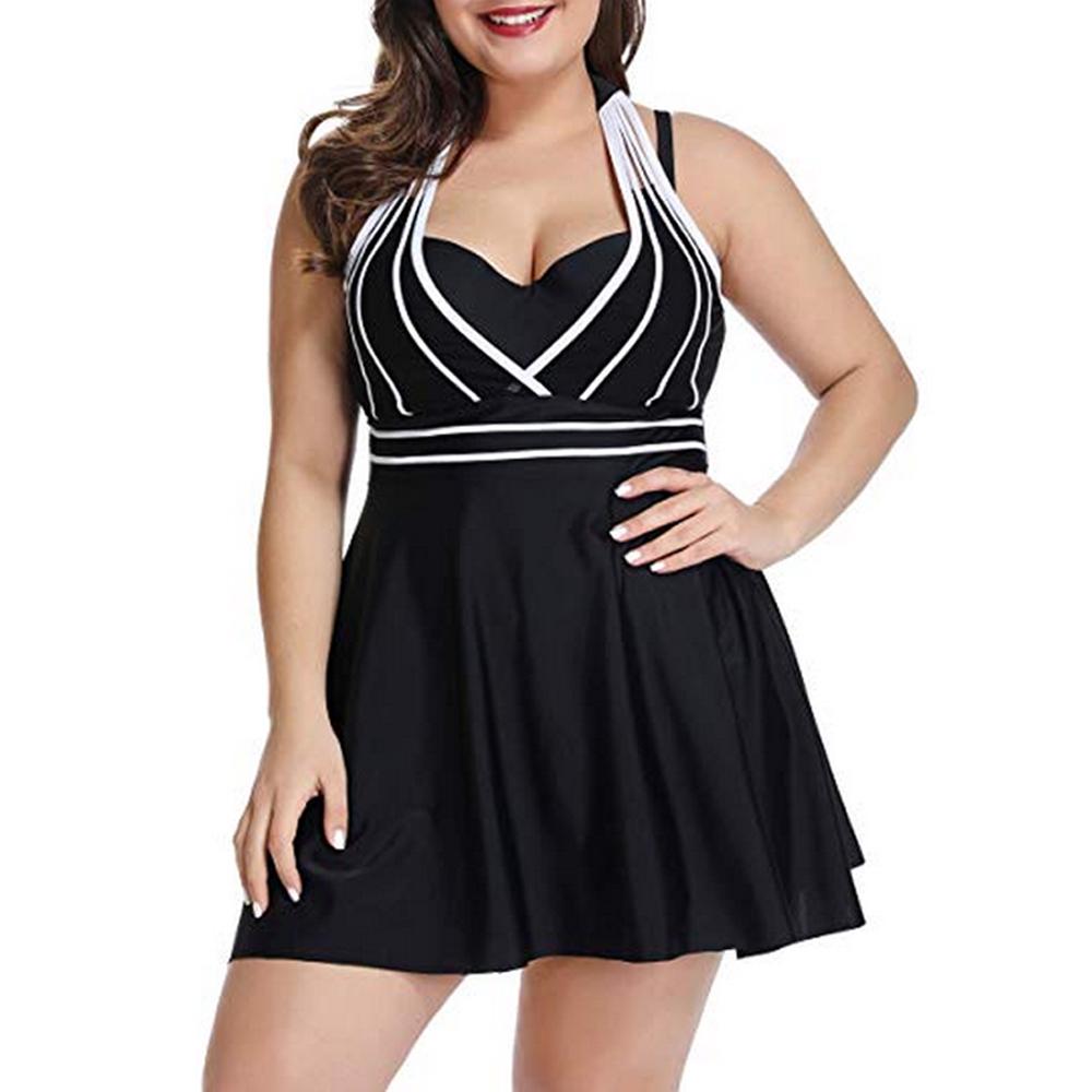 Large Size Swimwear For Women M-5XL Slim Fit Swimsuit With Underpants Backless Tankini Set