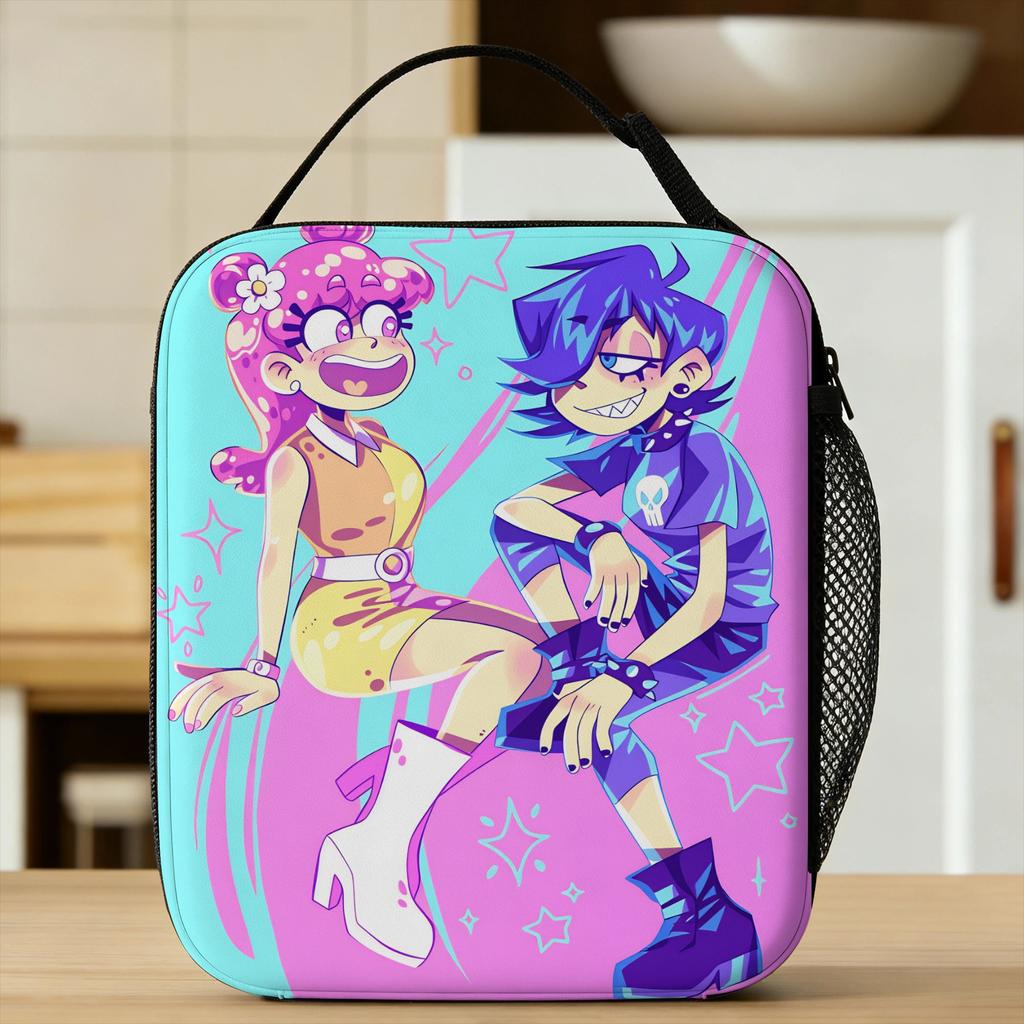 Hi Hi Puffy AmiYumi Lunch Bag For Child Print Lunch Box Casual School Cooler Bag Portable Insulated Oxford Thermal Lunch Bags