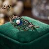 Coats Decorative Pin Vintage Peacock Feather Brooch Faux Pearl Rhinstone Lapel Rhinestone Dress Pin Clothing Jewelry Accessories for Wedding